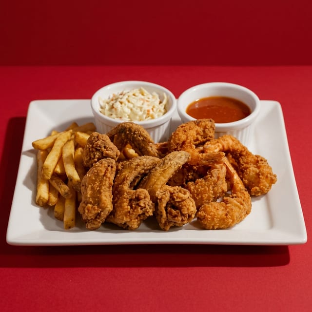 Jumbo Shrimp (4 Pieces) & Wing (4).